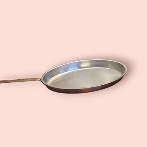handmade oval copper frying pan
